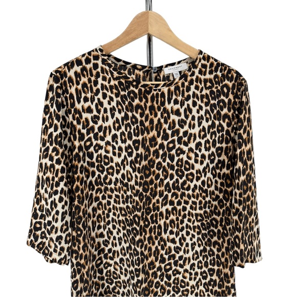 Equipment Silk Aubrey Dress Shift Leopard Print size Large Crew Neck Pockets - Picture 5 of 12